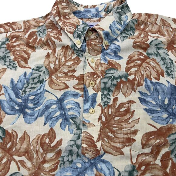 Reyn Spooner Hawaiian Shirt Mens XL Cotton Blend Vintage Popover - Picture 2 of 8
